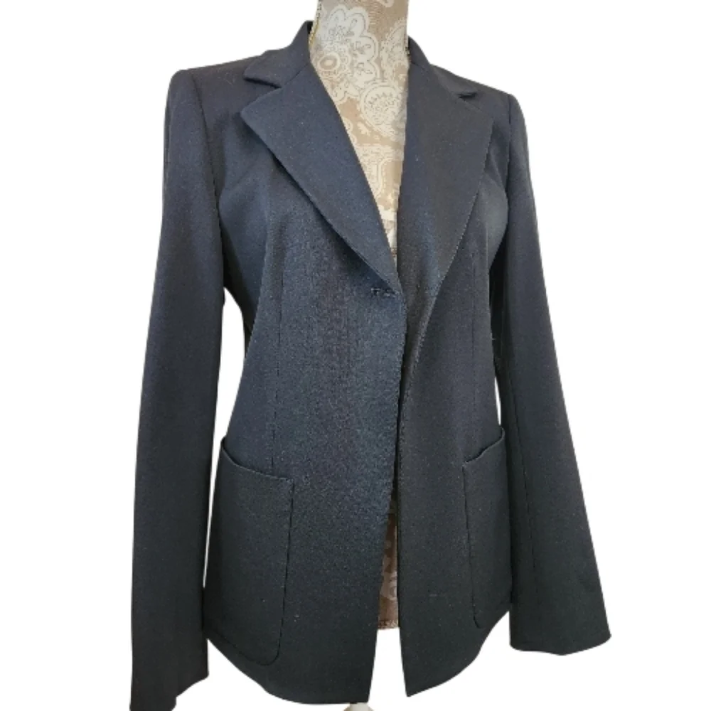 DKNY Deep Green Wool Work Career Office Jacket Blazer Size 8